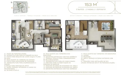 Planta 153m² – 2 SUÍTES – 2 VAGAS E 1 DEPÓSITO